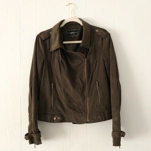 BNCI by Blanc Noir Suedette Brown Moto Jacket